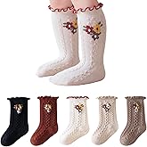 BEHELE Baby Girls Socks Toddlers Ruffle Socks Girl's Dress Socks Princess Mary Jane Crew Socks 5 Pairs
