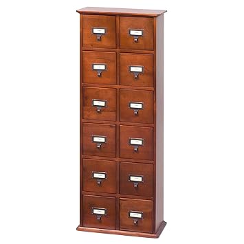 Leslie Dame Enterprises Library Card Catalog Cd Dvd Storage