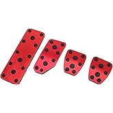 PARSLUCK 4 Pcs Manual Transmission Foot Pedal Pads Foot Accelerator Pedal Covers for Subaru XV 2018-2021 Stainless Steel Red