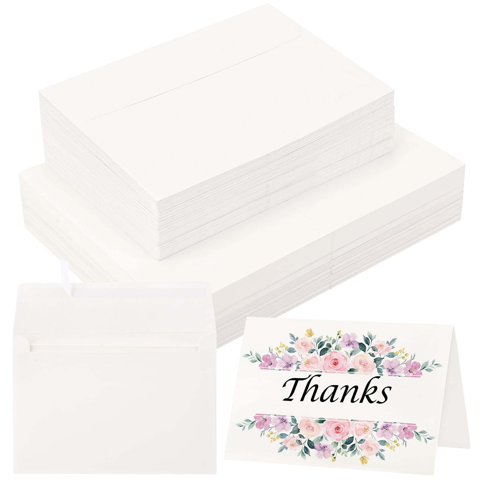Photo 1 of 70 Sets Blank Watercolor Cards with Envelopes, 140lb/300GSM Cotton Watercolor Paper Cards, 4 x 6 in Foldable Watercolor Postcards with Envelopes for Greeting Cards Birthday Wedding Invitations