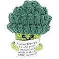 MUCOOS Positive Crochet Broccoli Gift, Emotional Support Nuggets, Handmade Positive Crochet Vegetable, Encouragement Ornament, Emotional Support Crochet, Cheer up Decor for Birthday Gift