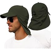 Zando UPF 50+ Sun Hats with Neck Flap for Men, Baseball Cap | Face &amp; Neck Full Coverage, Waterproof &amp; Quick-Dry, Breathable 6 Holes, Moisture-Wicking Band, Ideal for Fishing &amp; Hiking
