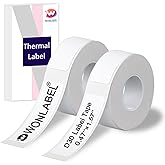 D30 Label Tape, 12x40mm (0.47"x1.57") Adhesive D30 Thermal Labels for D30 /D30S Label Makers, D30 Label Maker Tape Refill, 320 PCS/2Rolls, White