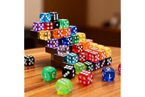 36 Pack 14MM Translucent Colors 6 Sided-Dice Set for Office Furniture Random Color