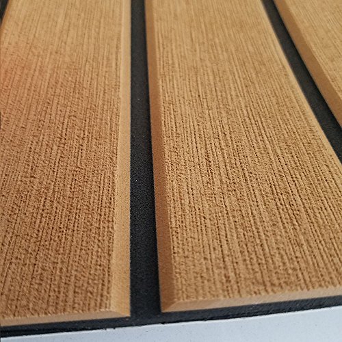image for yuanjiasheng Second Generation Upgrade EVA Faux Teak Decking Sheet For