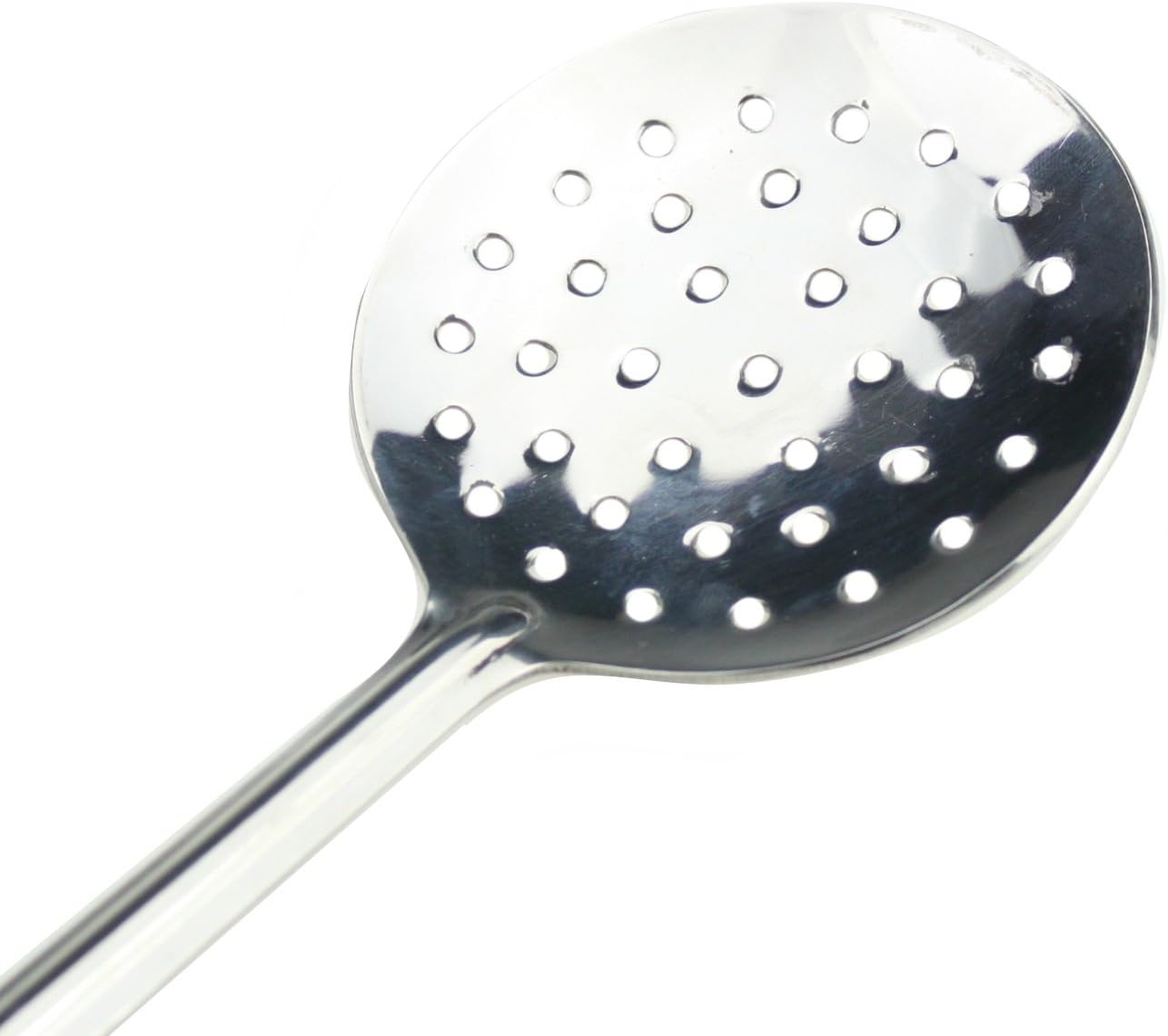 Stainless Steel Slotted Spoon Perforated Skimmer Serving Spoon - Skimmer, Strainer (Size 2: 24.5cm), Silver - Image 5