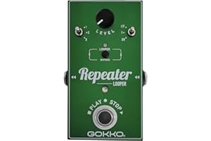 GOKKO REPEATER Looper Pedal GK-27 - Guitar Looper Pedal with Undo/Redo, 10-Minute Loop Time, True Bypass, and Easy Overdubbing for Live Performance & Practice