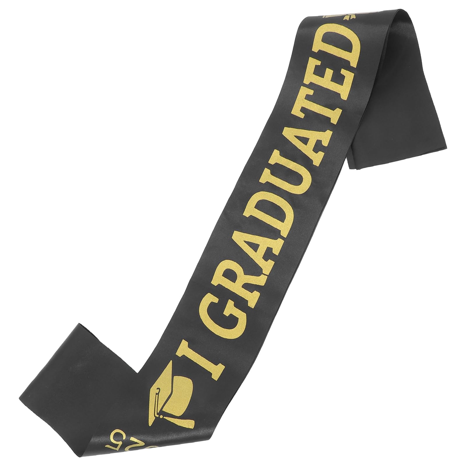 DEARMAMY Black Senior 2025 Satin Sash Class of 2025 Graduation Finally Graduated with Letters Senior Cheer Sash Cheerleader for Graduation Party Sports Match