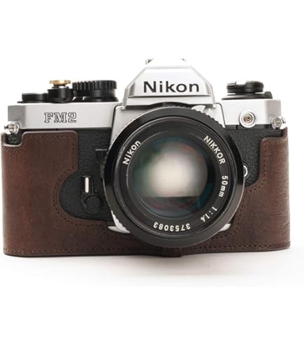 Amazon.com : Funper Handmade Genuine Real Leather Half Camera Case