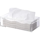 MUJI Clear Acrylic Bathroom Facial Tissue Dispenser Box Storage Case Cover Container / Decorative Napkin Holder
