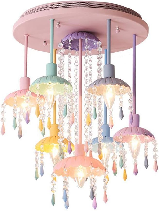 Lámpara de techo infantil colorida, lámpara de araña de decoración