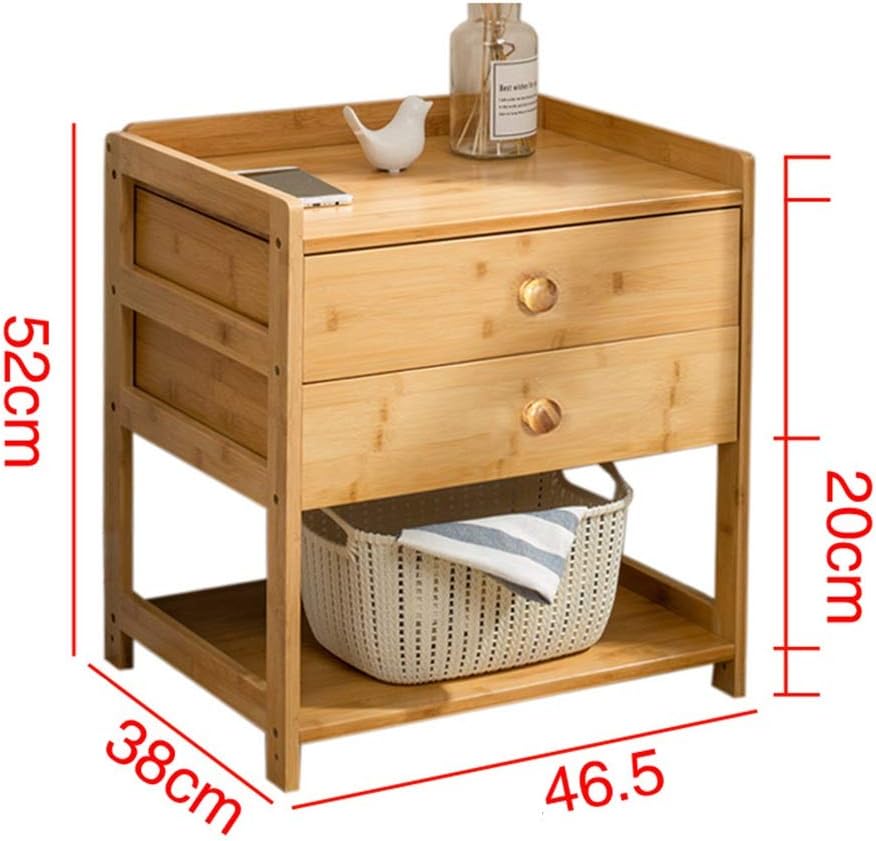Amazon Com Folding Desk Multifunctional Bedside Table Nightstand 1 Drawers 1 Shelf Bedside Table Side Table Bamboo Living Room Color A Size 2 Drawers Furniture Decor