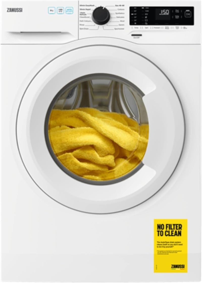 Zanussi 8kg AutoAdjust Washing Machine White 1400 RPM