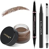 LAVONE Eyebrow Pen Kit, Waterproof Brow Pencil, Pomade, Eyeliner, Brunette | 4-in-1 eyebrow makeup kit, brow brush, long-lasting,smudge-proof,waterproof, eyebrow pencils for women, natural &amp; full brows