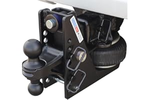 SHOCKER HITCH Shocker HD Max Air Hitch & Combo Ball, Fits 2-1/2" Hitch Black Combo 2" & 2-5/16" Balls