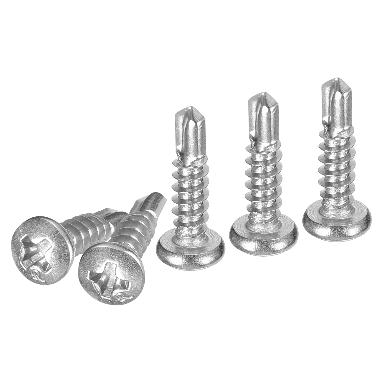 DTGN #8x5/8" Pan Head Self Drilling Screws - 450Pack - 410 Stainless Steel Phillips Drive Self Tapping Sheet Metal Screws — image 1