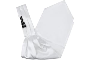 Dan Smith White Modern Long-Self Cravat Tie Ascot 53" Big And Tall Long-Self-Ascot White C.C.AQ.G.007 Plain Satin