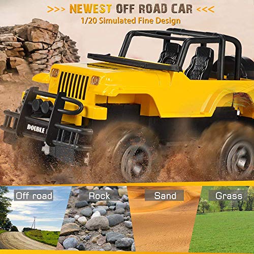 RC Truck 1/20 Remote Control Car Convertible Buggy 2.4Ghz with Head Lights Tail Lights Rechareable Battery for Boys Girls Kids 3 4 5 6 7 8 9 10 Years Old