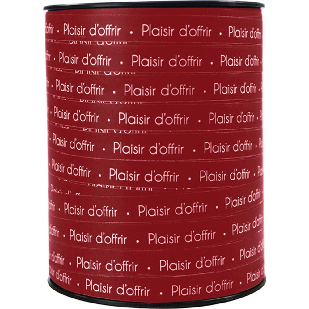 Clairefontaine 602106C - A Roll of Printed Counter Ribbon - Dimensions: 250 m x 10 mm - Colour: Red - Decorative Gift Ribbon, DIY, Gift Wrapping Accessory