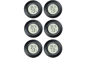 JEDEW 6 Pack Hygrometer Thermometer Digital Humidity Meter Indoor/Outdoor Humidity Monitor Reptile Thermometer for Greenhouse Humidors Terrarium Jars ℉/ ℃(6)