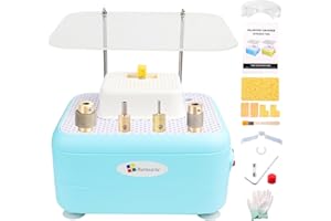 Buenoarte Portable Stained Glass Grinder Machine, Glass & Ceramic Grinding Tool Kit For DIY Craft，Mini Grinder Machine (Blue-110v)