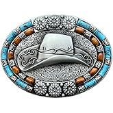 fomissky-sisa Western Cowgirl Cowboy Belt Buckle, Turquoise Country Big Belt Buckles for Men Women Kids Jean's Accessory