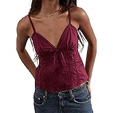 Women Y2K Babydoll Cami Top Sleeveless Backless V Neck Cute Summer Going Out Tank Tops