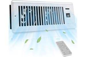 COZZIVITA 4 x12 in Ultra Quiet Register Booster Fan - Air Vent Fan Booster with Smart Thermostat to Fast Heating and Cooling Room, White（Vent Size : 5.71'' x 13.78''）
