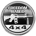 Freedom Badge Rated Car Emblem, 4 x 4 3D Metal Car Badge Decals Stickers Round Emblem Decals, Car Exterior Emblems Badge Compatible with Jeep Wrangler Vehicles Trucks SUV RV (Freedom Rated)