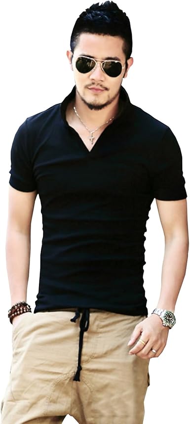 Amazon Ambly スキッパーポロシャツ メンズ Tシャツ カットソー 半袖