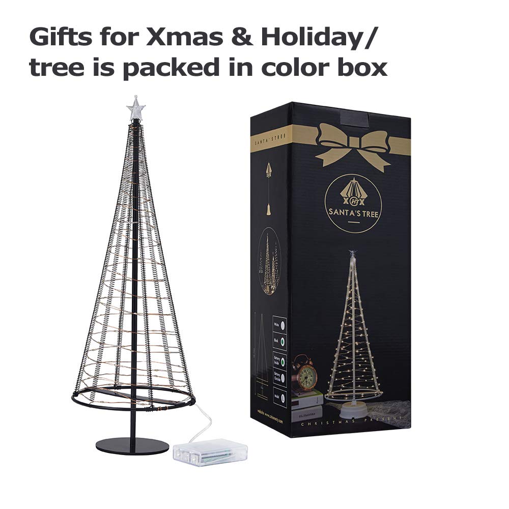 Metallic Lamp,Table Decorative Lights, Gift Ideas,85 Warm White LEDS on Copper Wire, Trees with Flat Plate and Battery House Outside for Indoor, 16.73 inch Tall, Black L