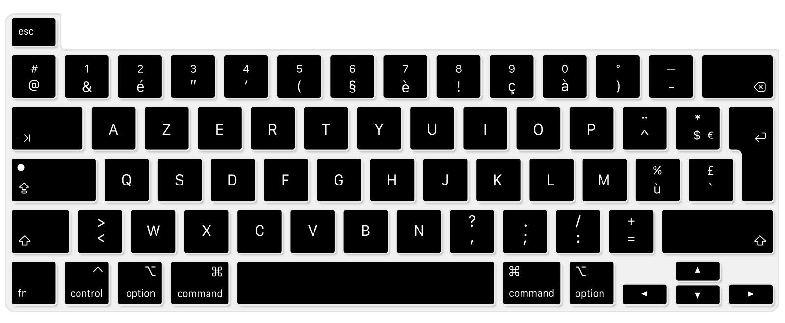 MMDW French Language AZERTY Silicone Keyboard Cover Skin for MacBook Pro 16 inch A2141 2019 for MacBook Pro 13.3 inch A2338 M1/A2251/A2289 2020 New with Touch Bar & Touch ID European Version