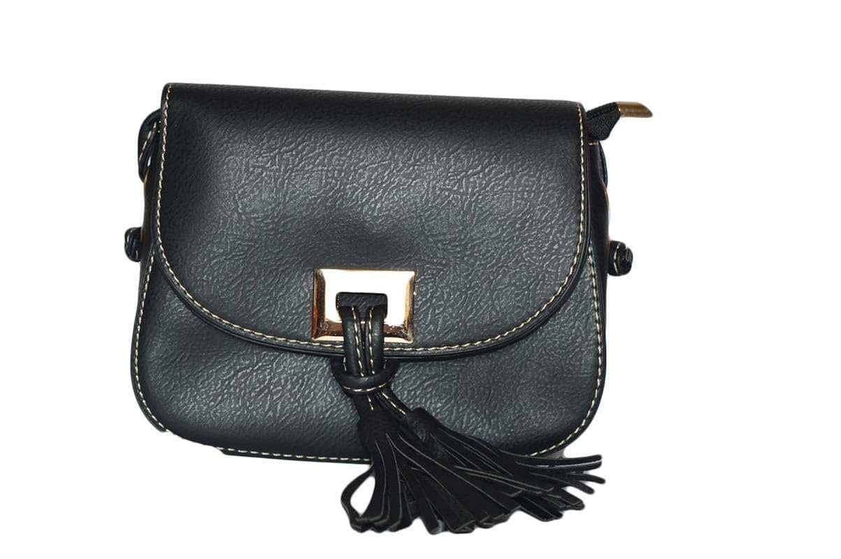 glorious era-rakshabandhan gift black sling bag with tessel