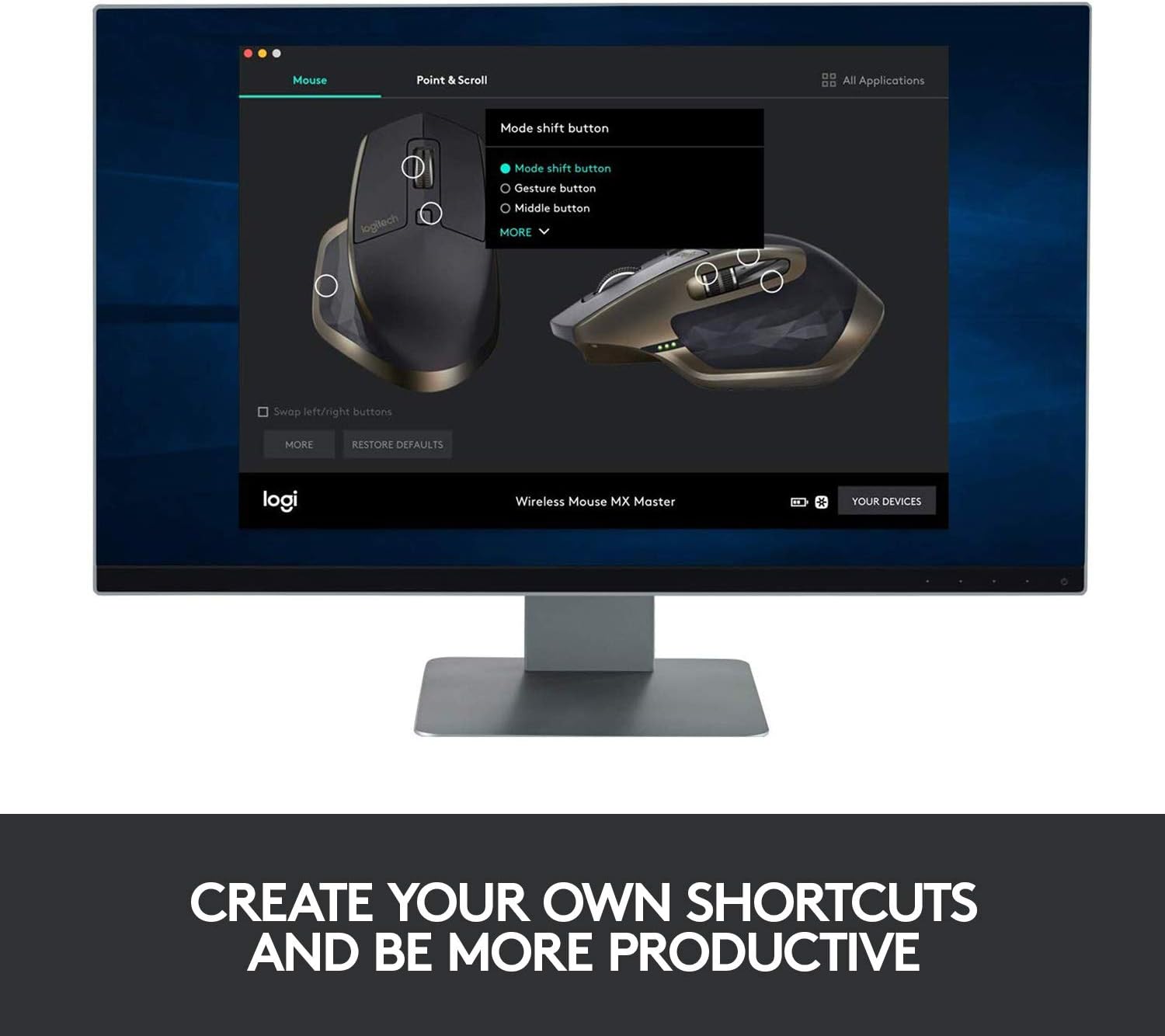 Logitech MX Master Wireless Mouse – High-precision Sensor, Speed-Adaptive Scroll Wheel, Easy-Switch up to 3 Devices - Meteorite Black: Computers & Accessories