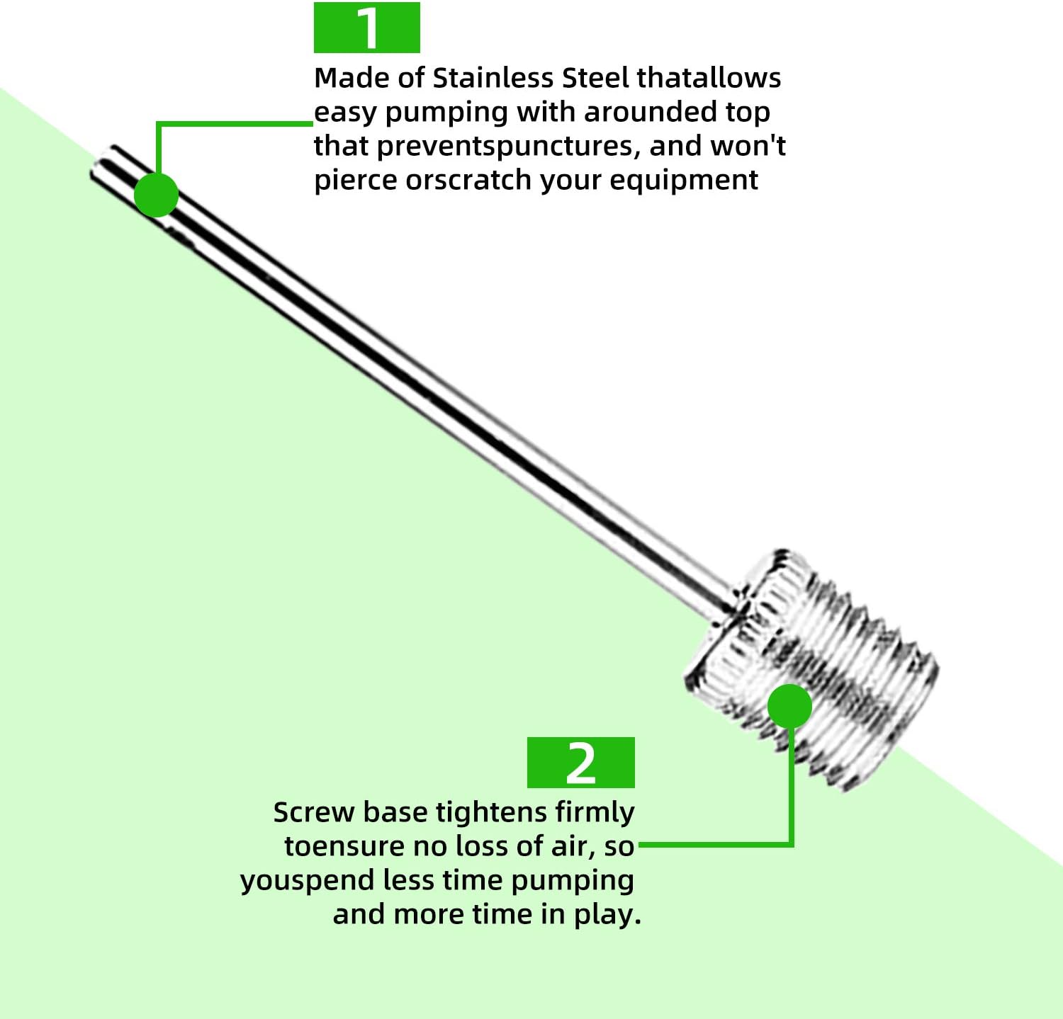 XCOZU 10 Pack Ball Needle with Side Holes, Stainless Steel Ball Pump