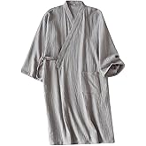 SIQITECHNO Men Kimono Robe Cotton Yukata Spa Sauna Bathrobe Sleepwear Japanese Kimono for Women Loungewear Nightgown Dressing