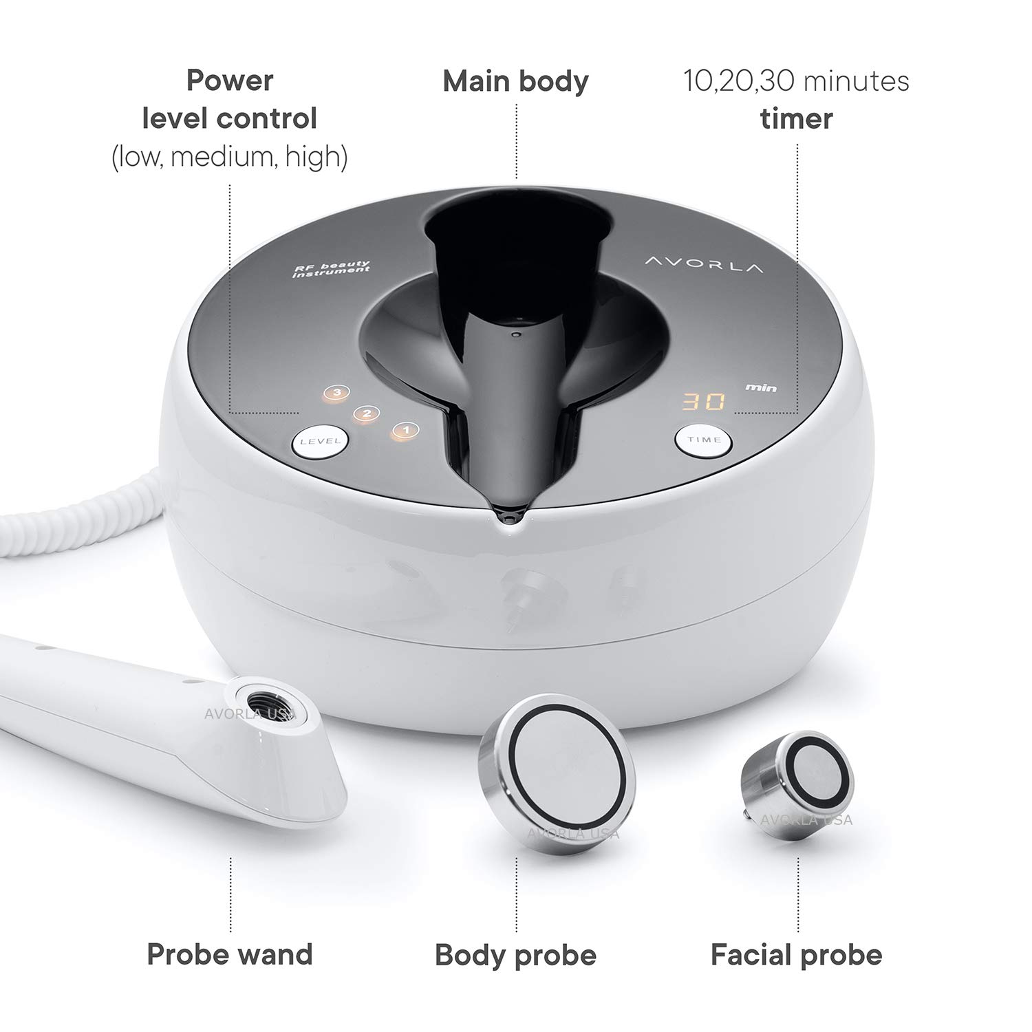 Avorla High Frequency Skin Tightening Machine, Black: Beauty