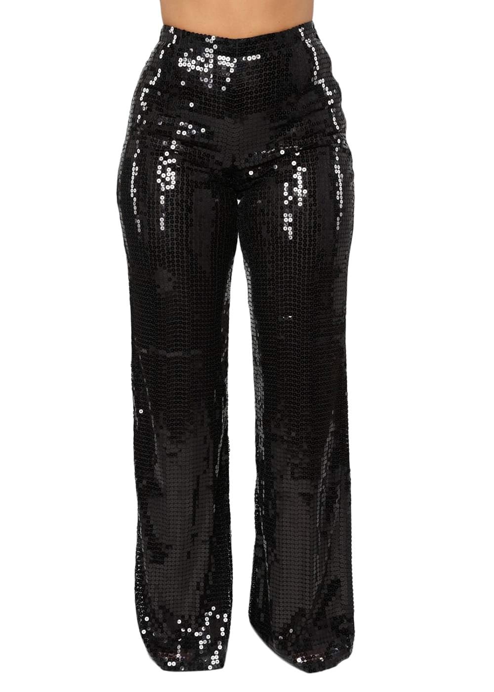 high waisted glitter pants