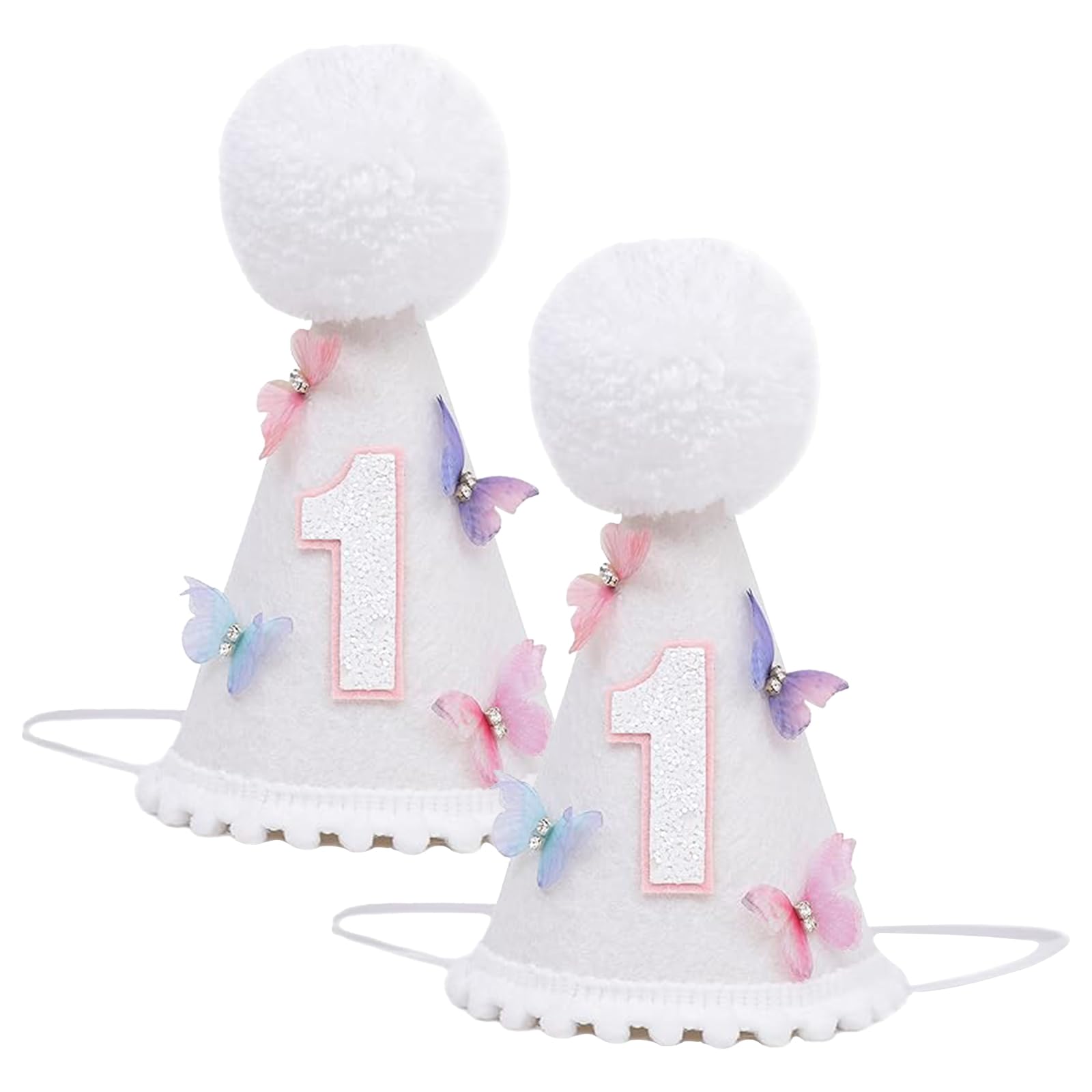 Leogony 2 PCS 1st Birthday Hat, Birthday Cone Hat Decorations for Baby Girls Boys