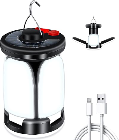 SHEDALED Camping Lantern LED 60-LED USB Solar Rechargeable 6 Modes