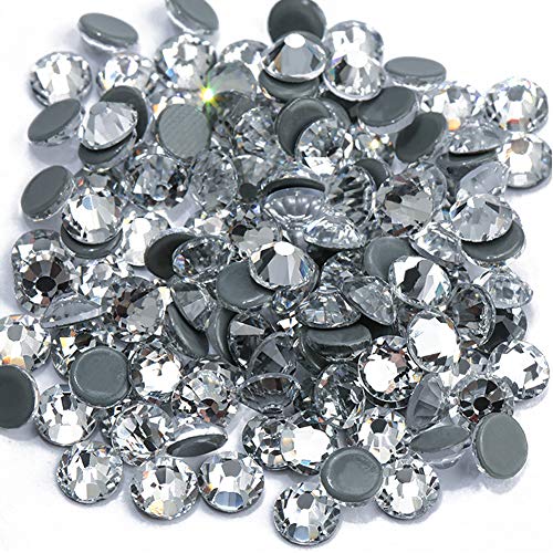 Dowarm 1440 Pieces Crystal Clear Hotfix Crystals, Hot Fix Rhinestones for Crafts Clothing, Flatback Glass Gems for Dance Costumes (SS6, White Clear Crystal) - Thumbnail 2