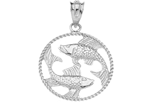ASTROLOGY JEWELRY Exquisite 925 Sterling Silver Round Zodiac Sign Horoscope Constellation Rope-Style Charm Pendant
