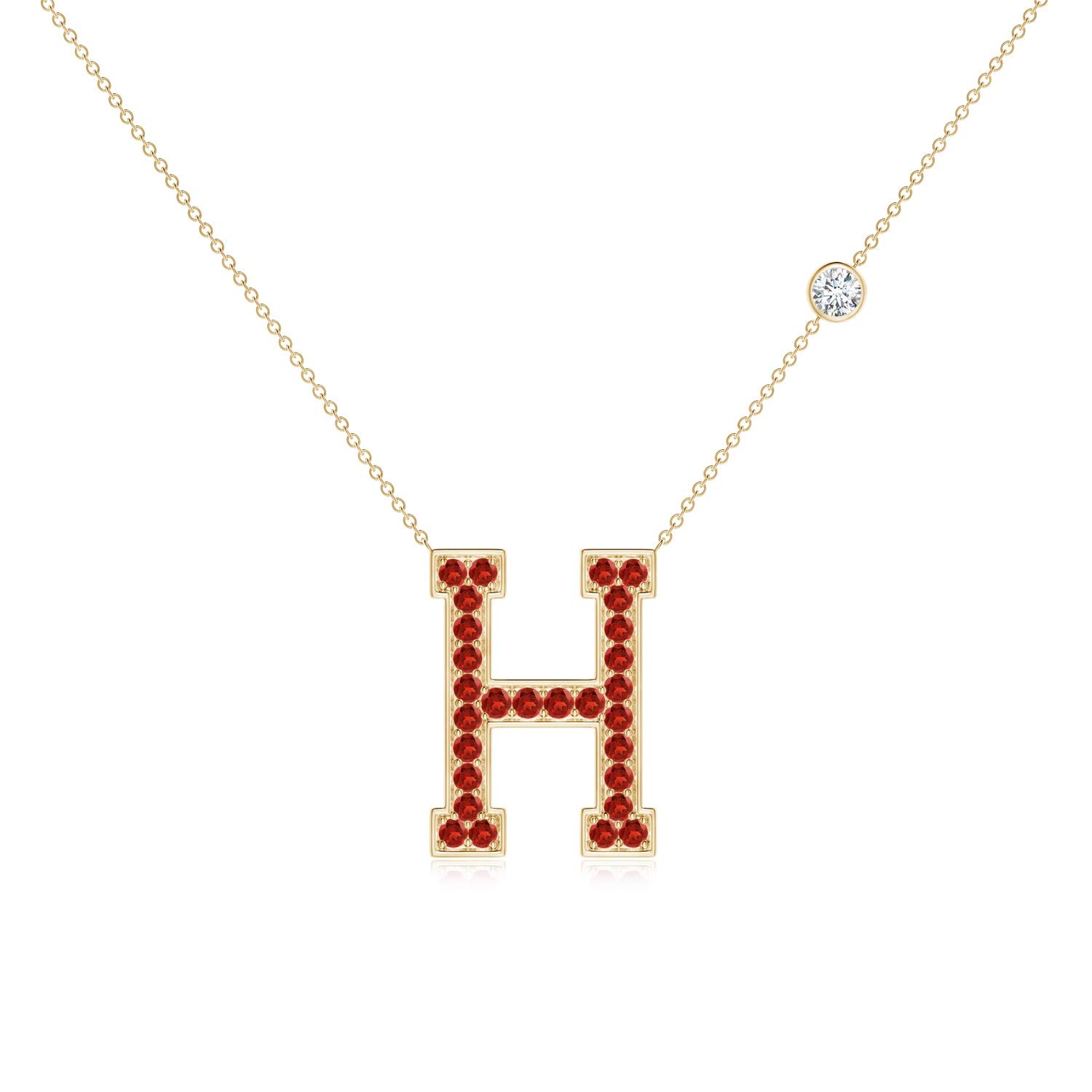 Officially Licensed by Harvard University - Harvard University Garnet Pendant with Bezel-Set Diamond