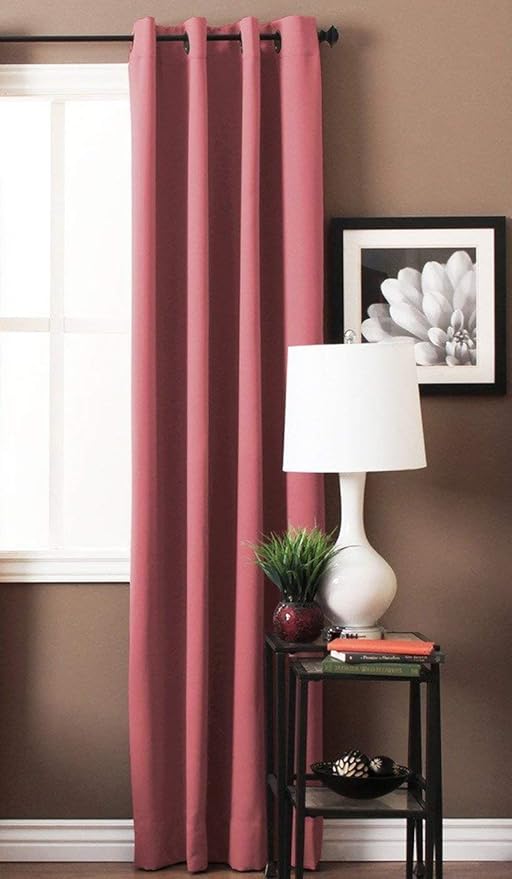 Buy Pragati Fab Plain Faux Silk Solid 9 Ft Room Darkening Blackout