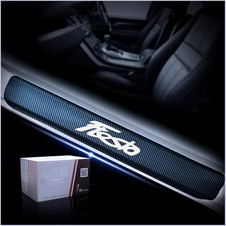 Amazon フォード 専用のに合う Ford Fiesta 車のカーボンファイバーステッカー 傷防止自動車用ドアプロテクターステッカーステッカー4枚 白い 車 バイク 車 バイク