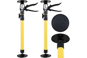 TZGSONP 2 Pack Cabinet Jack Support Pole, Steel Telescopic Quick Adjustable 3rd Hand Support System Rod, Construction Rods for Lifting Drywall Cabinet Cargo Bars (Short)