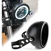 SKUNTUGUANG 5 3/4" 5.75 Inch Motorcycle Headlight Housing Bucket - Universal Headlight Assembly Replacement for Motorcycle Headlight Mounting, Durable Headlight Bracket Housing