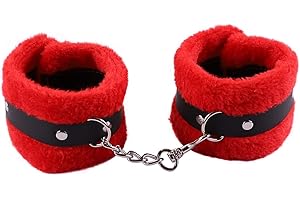 LIU JUN Cotton Rope Bracelet Ankle For Women Men, Adjustable Restraints For Ankles And Wrist With Chain Woven Handmade Hand Red Fluffy Rave Girls Boys Jewelry