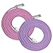 Eversame [2-Pack] 10Ft 3M Premium Nylon Braided High Speed USB2.0 A Male to Micro B Charger Cable For Samsung Galaxy S6 Edge Plus, HTC One M8, LG G4(Purple Hot Pink)