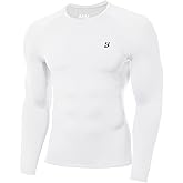 Roadbox Mens Compression Shirt, Cool Dry Long Sleeve Workout Shirts, Running Athletic Football Gym Base Layer Tops UPF 50+